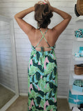 Tropical Cross Back Maxi Dress