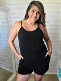 Basic Black Romper with Pockets