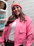 Bubble Gum Pink Bomber Jacket