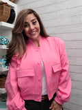 Bubble Gum Pink Bomber Jacket