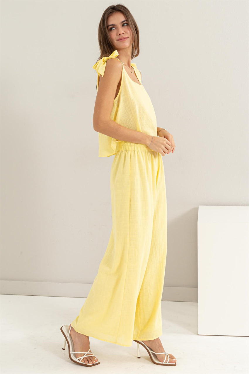 Woven Mellow Yellow Top and Pant Set