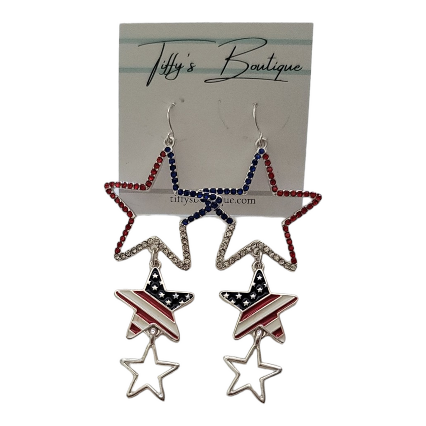 3 Stars Dangle Earrings