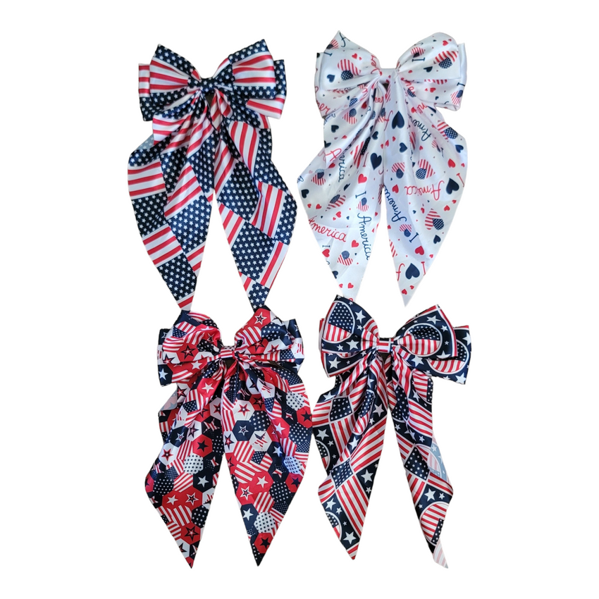 Patriotic Large Hair Bows