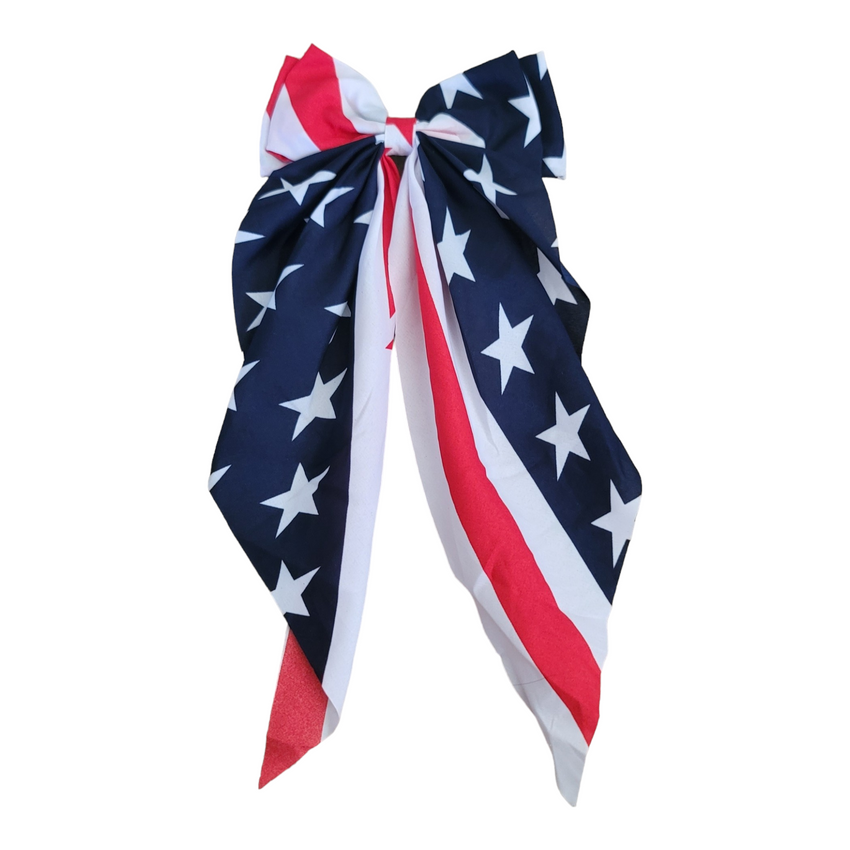 Large American Flag Hair Bows