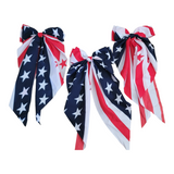 Large American Flag Hair Bows