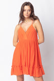 Orange Netting Summer Dress