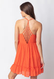 Orange Netting Summer Dress