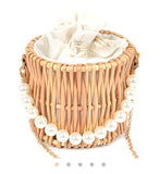 Bamboo Faux Pearl Handle Clutch