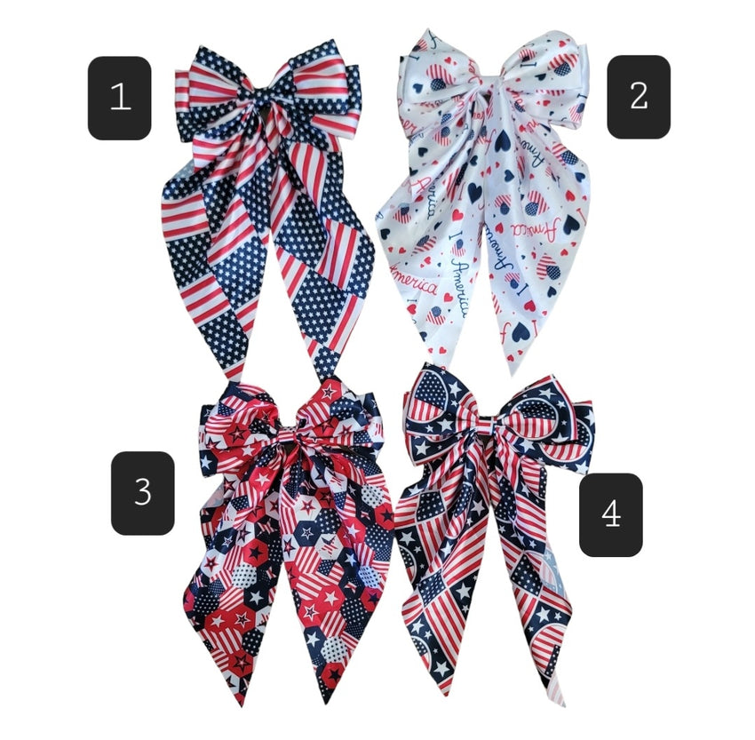 Patriotic Large Hair Bows