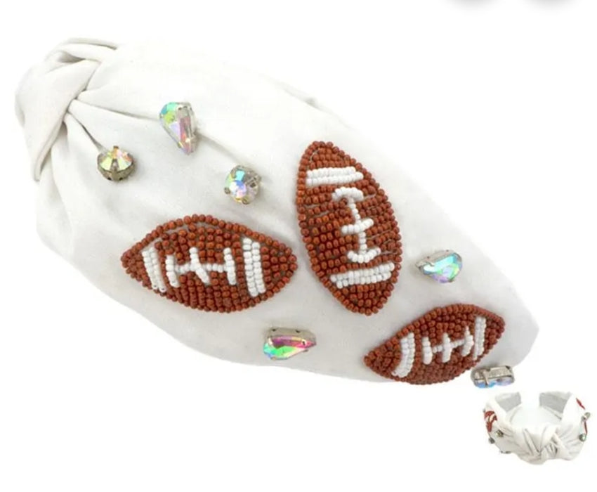 Beaded Football Headband