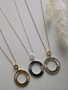 Shimmer Circle Long Necklace